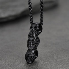 See No Evil Hear No Evil Speak No Evil Totenkopf Halskette Herren