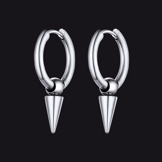 Punk Spike Huggie Hoop Earrings for Men Women
