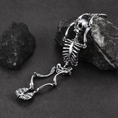 casaivy Armband mit Totenkopf-Skelett aus Edelstahl