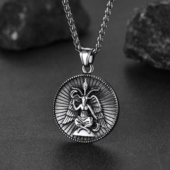 Baphomet Satanische Ziege Leviathan Kreuz Halskette Männer