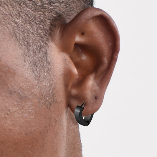 Small Heart Piercing Huggie Hoop Earrings Set for Men 4 Pairs