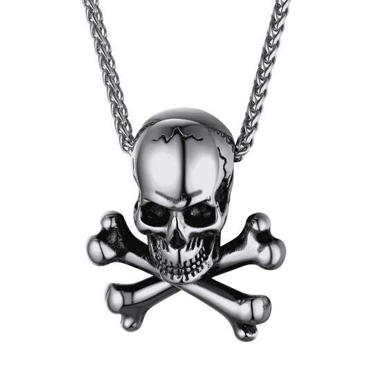 Gothic Piraten Totenkopf Kreuzknochen Halskette Herren