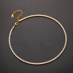 3 mm glitzernde Halskette mit Zirkonia für Männer und Frauen