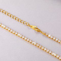 3 mm glitzernde Halskette mit Zirkonia für Männer und Frauen