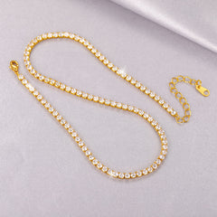 3 mm glitzernde Halskette mit Zirkonia für Männer und Frauen