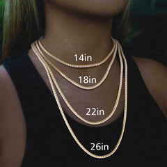 3 mm glitzernde Halskette mit Zirkonia für Männer und Frauen
