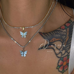 3 mm glitzernde Halskette mit Zirkonia für Männer und Frauen