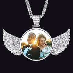 Colar com imagem de asas de anjo personalizadas, presente memorial para homens e mulheres