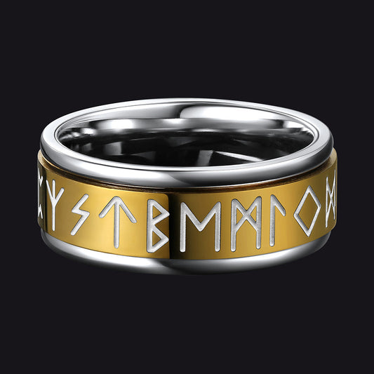 Viking Runes Stainless Steel Ring Men Couple