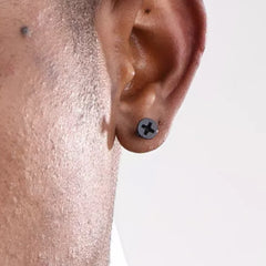 Screw Back Stud Earrings Set 3 Pairs For Men
