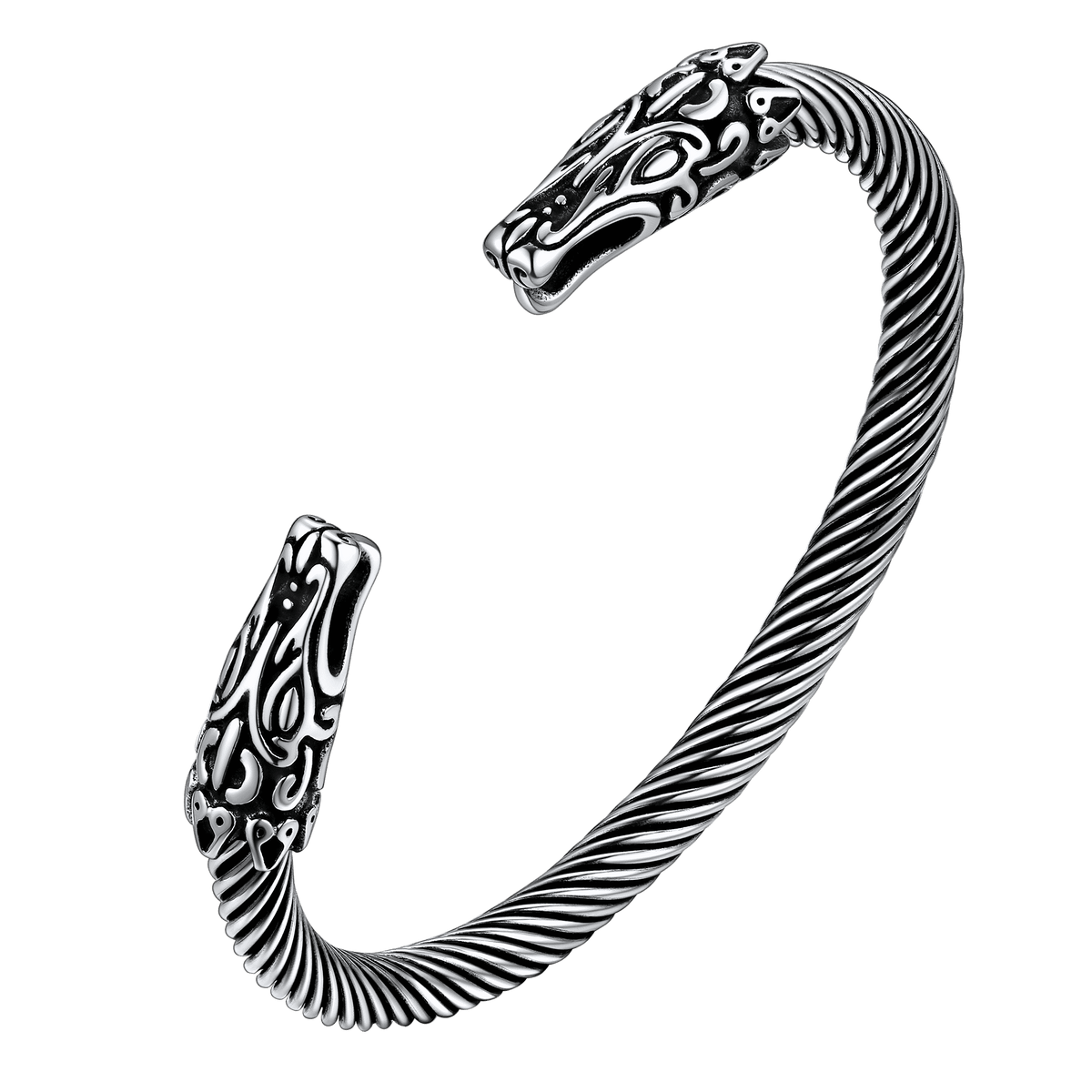 Wikinger Nordischer Wolfskopf Armreif