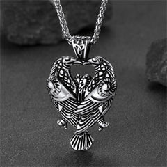 Colar Viking Odins Ravens Pingente Huginn Muninn