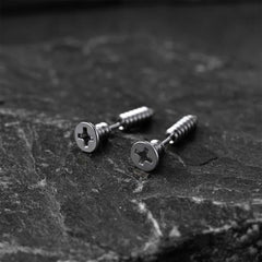 Screw Back Stud Earrings Set 3 Pairs For Men