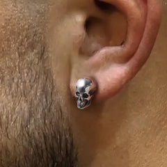 Brincos de caveira góticos punk para homens