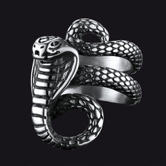 Anel de cobra gótico punk masculino