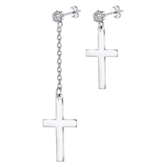 Klassische asymmetrische baumelnde Kreuz-Ohrstecker für Männer und Frauen
