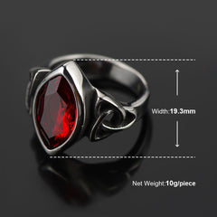 Anel masculino vintage de rubi celta em aço inoxidável - Oferta relâmpago