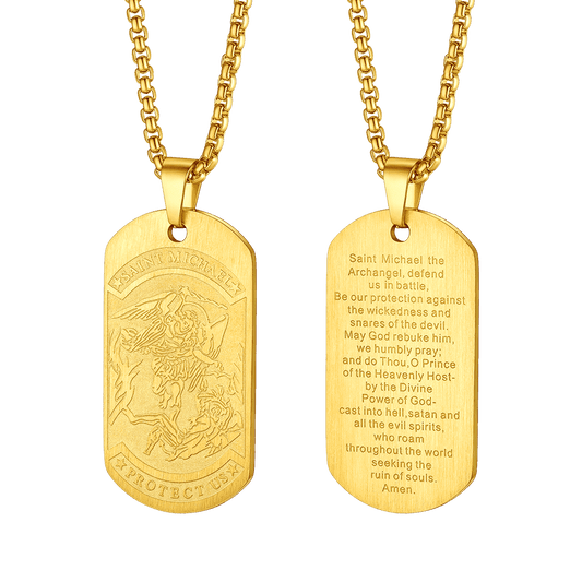 Erzengel St. Michael Hundemarke Halskette Herren