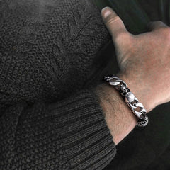 Gothic Totenkopf Kubanisches Kettenarmband