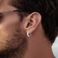 Punk Octagon Piercing Huggie Hoop Earrings Set For Men 3 Pairs