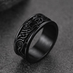 Anel masculino de lobo celta nórdico viking