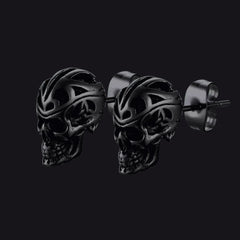 Gothic Keltischer Knoten Totenkopf Ohrstecker für Männer