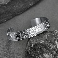 Pulseira de joia viking gravada, pulseira de árvore celta da vida