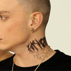 Brincos de caveira flamejante gótica para homens