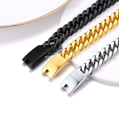 Pulseira de corrente cubana com identificação personalizada gravada em Miami