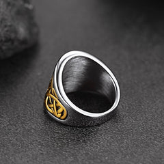 Viking Compass Ring Celtic Knot Men