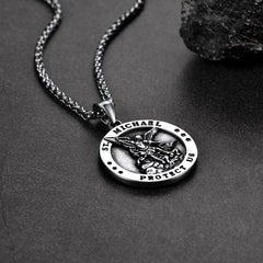 Erzengel St. Michael Anhänger Halskette Herren