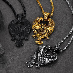 Colar Viking Odins Ravens Pingente Huginn Muninn