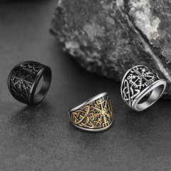 Viking Compass Ring Celtic Knot Men