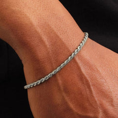 Pulseira de corrente de corda de elos de 6 mm