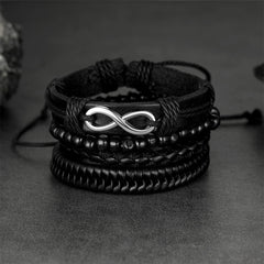 Unendlich gewebtes Manschettenseil-Lederarmband