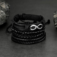 Unendlich gewebtes Manschettenseil-Lederarmband