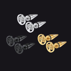 Tree of Life Stud Earrings Set for Men 3 Pairs