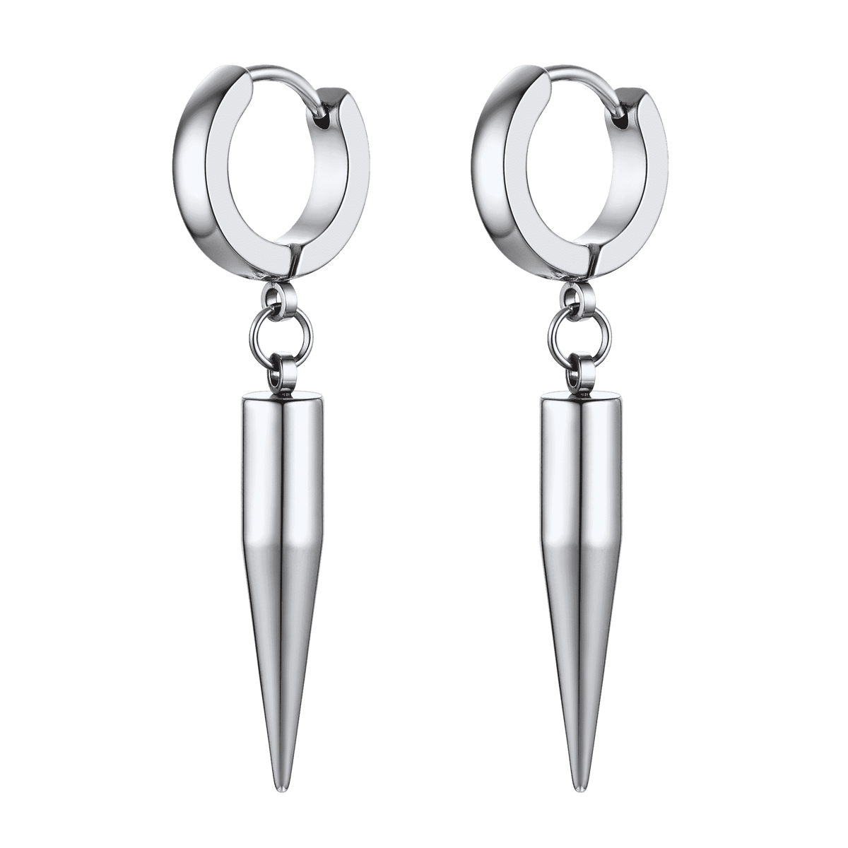 Brincos de argola punk longos com pontas pendentes para homens e mulheres