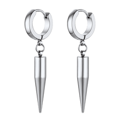 Brincos de argola punk longos com pontas pendentes para homens e mulheres