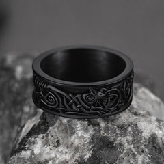 Anel masculino de lobo celta nórdico viking