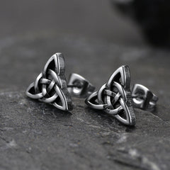 Trinity Celtic Knot Stud Earrings For Men