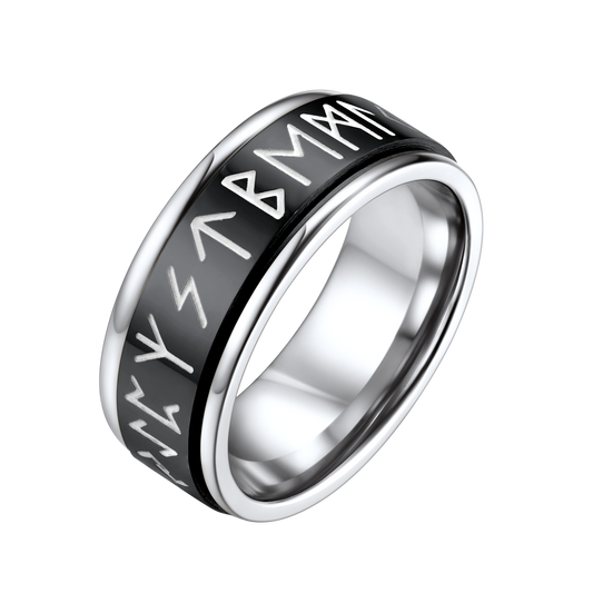 Viking Runes Stainless Steel Ring Men Couple