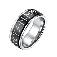Viking Runes Stainless Steel Ring Men Couple