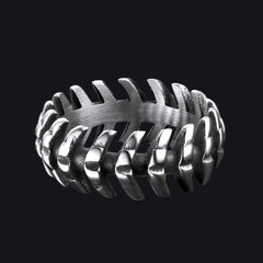 Punk Looped Bone Ring Vertebrae Band Ring Men