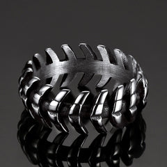 Punk Looped Bone Ring Vertebrae Band Ring Men