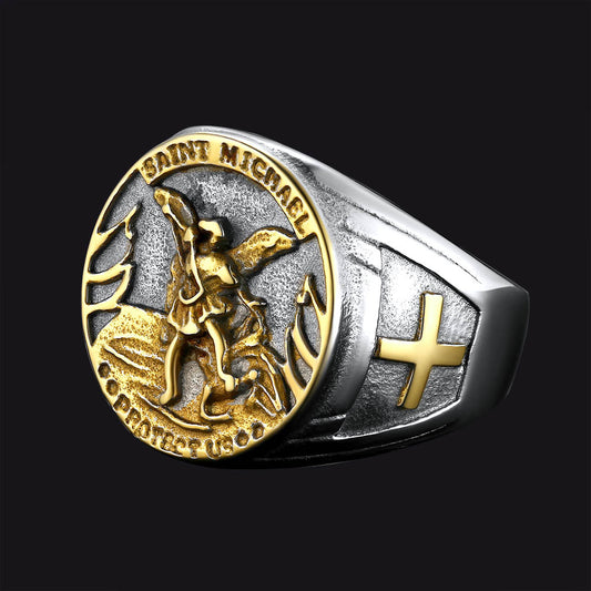 Christlicher Siegelring Saint Michael für Herren