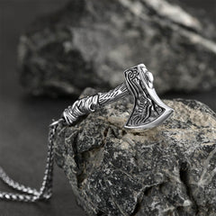 Nordische Wikinger-Kampfaxe-Halskette, Amulett, Schmuck für Männer