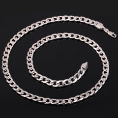 Colar de elos de corrente cubana de 7 mm para mulheres
