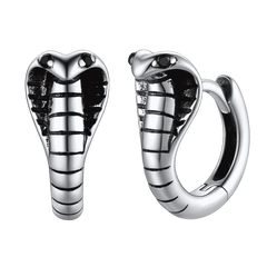 Huggie-Creolen aus Sterlingsilber mit Kobra-Schlange für Herren