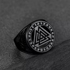 Viking Rune Valknut Signet Ring Celtic Knot